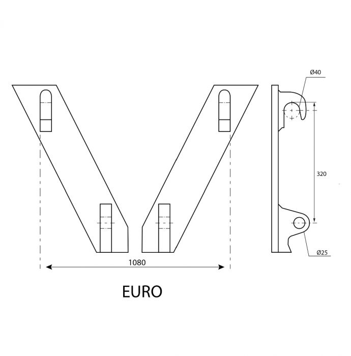 Schweißhalterung Euro 40 mm