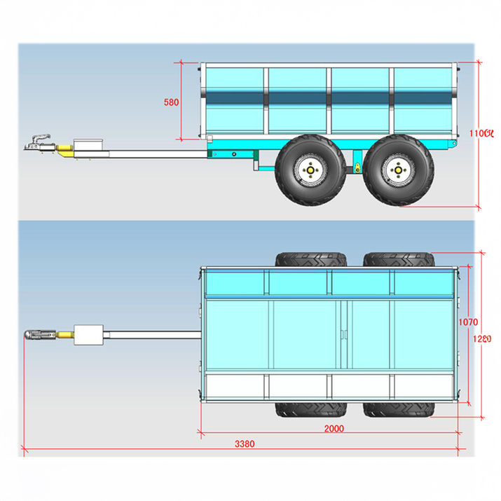 Kippanhänger Quad 1420 kg mit elektrohydraulischer Kippfunktion