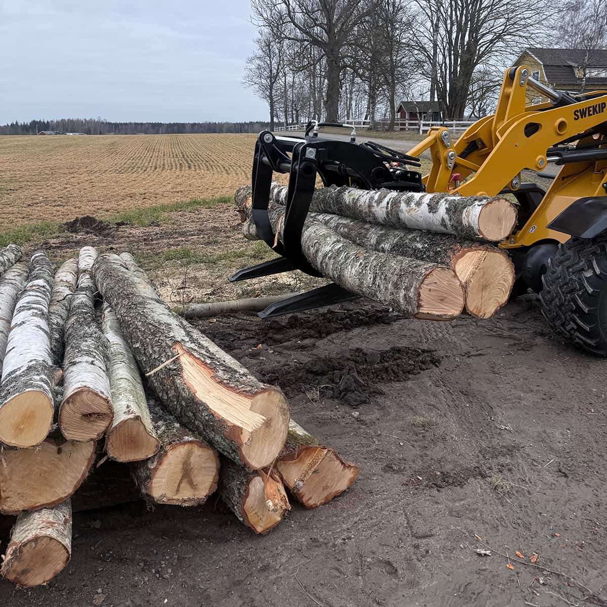 Holzgreifer für Frontlader, mit verschraubter Euroaufnahme