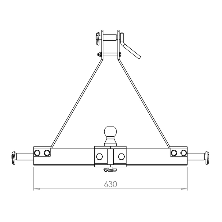 A-Rahmen mit Zugdeichselkugelkopf, Dreipunkt Kombi, Kat 1 & 2 