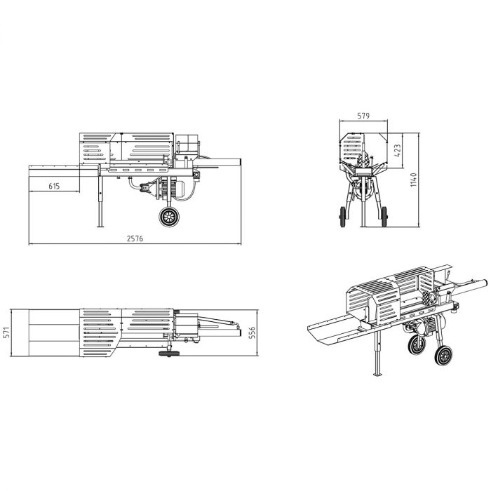 Holzspalter mit Elektroantrieb, 7 t, 70 cm