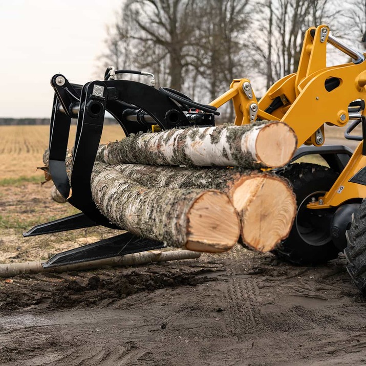 Holzgreifer für Frontlader, mit verschraubter Euroaufnahme